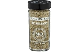 Morton & Bassett 100% Organic Rosemary | Aromatic Herb for Roasting, Soups & Breads | Gluten Free, Salt Free, Non-GMO | 0.8 oz Jar