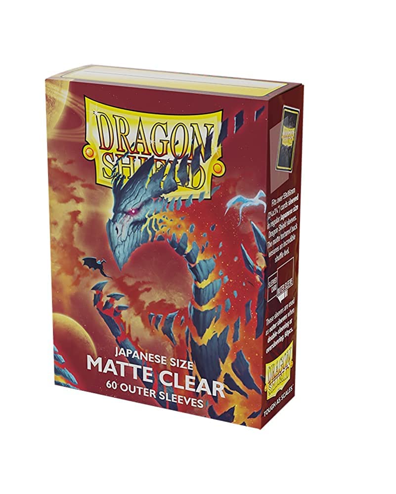 Dragon Shield | Matte Clear Outer Sleeves - Japanese Size | 60 CT - Smooth & Tough Premium TCG Sleeves - Compatible with Yu-Gi-Oh, Naruto, Cardfight & Vanguard