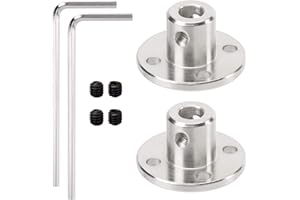 ANCIRS 2 Pack 5mm Flange Coupling Connector, Rigid Guide Steel Model Coupler Accessory, Shaft Axis Fittings for DIY RC Model Motors, High Hardness Coupling Connector-Silver. (2 pcs 5mm)