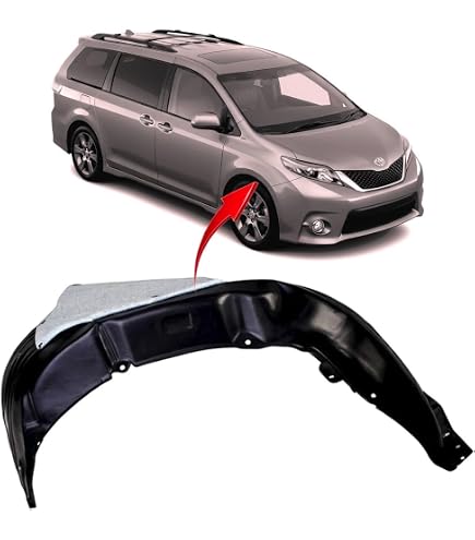Right Side Front Fender Liner For 2011-2017 Toyota Sienna – Passenger Side Replacement With Insulation