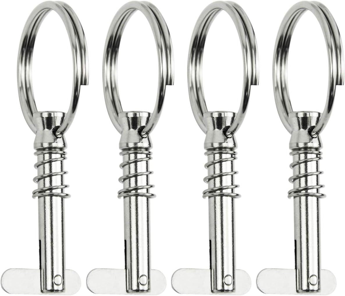 Leadrise 4 PCS 316 Stainless Steel Quick Release Pin Boat Pins w/Drop Cam & Spring 1/4" x 1" Grip Lanyard, Usable Length 1", Bimini Top Pin, Marine Hardware : Sports & Outdoors