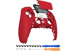 eXtremeRate Passion Red Soft Touch Touchpad Front Shell Compatible with ps5 Controller BDM-010 020 030 040 050, DIY Replaceme