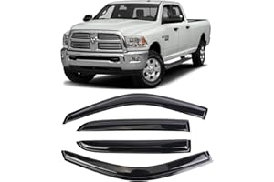 SONTIAN Window Visors Deflectors Tape-On for Trucks 2009-2018 Dodge RAM 1500/2500/3500 Crew Cab, Rain Guards, Window Visors for Cars, Vent Shade Guard 4 pcs Window Deflectors