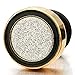10MM Men Women Gold Black Stud Earring Steel Illusion Tunnel Plug with Silver Sand Glitter, 2pcs