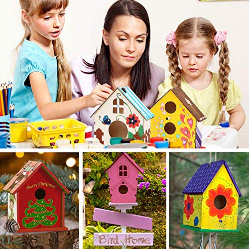 Koogel Bird House Kit, 3PCS DIY BirdHouses Bird Houses to Paint Unfinished Birdhouses to Paint for Children Creation DIY
