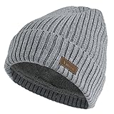 Vmevo Wool Cuffed Plain Beanie Warm Winter Knit Hats Unisex Watch Cap Skull Cap Light Gray