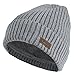 Vmevo Wool Cuffed Plain Beanie Warm Winter Knit Hats Unisex Watch Cap Skull Cap Light Gray