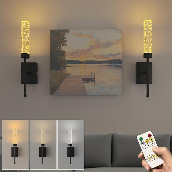 THYFENNO DIMMABLE GOLD BATTERY OPERATED WALL SCONCE, RECHARGEABLE BATHROOM WALL LIGHTS WIRELESS EASY INSTALL, BRASS MODEN WALL LAMP FOR LIVING ROOM HALLWAY OVER MIRROR INDOOR