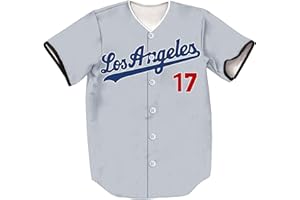 HOPSHION 5/17/50 Stripes Baseball Jersey Short Sleeve Button Shirts for Fans