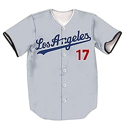 HOPSHION 17 Baseball Jersey Short Sleeve Button