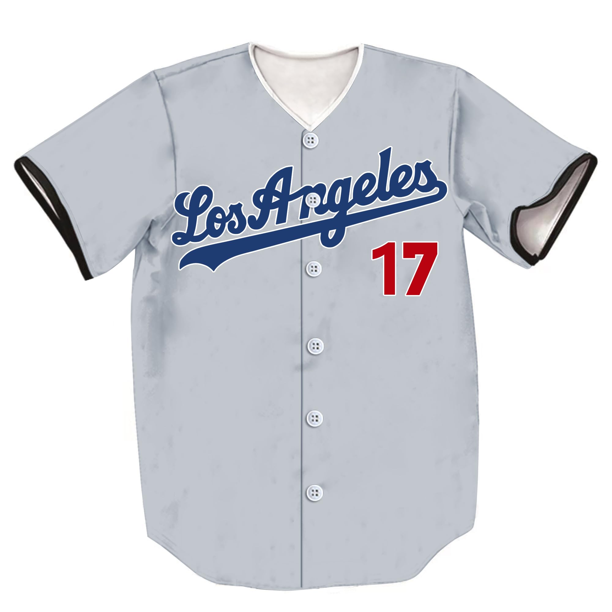 HOPSHION 17 Baseball Jersey Short Sleeve Button