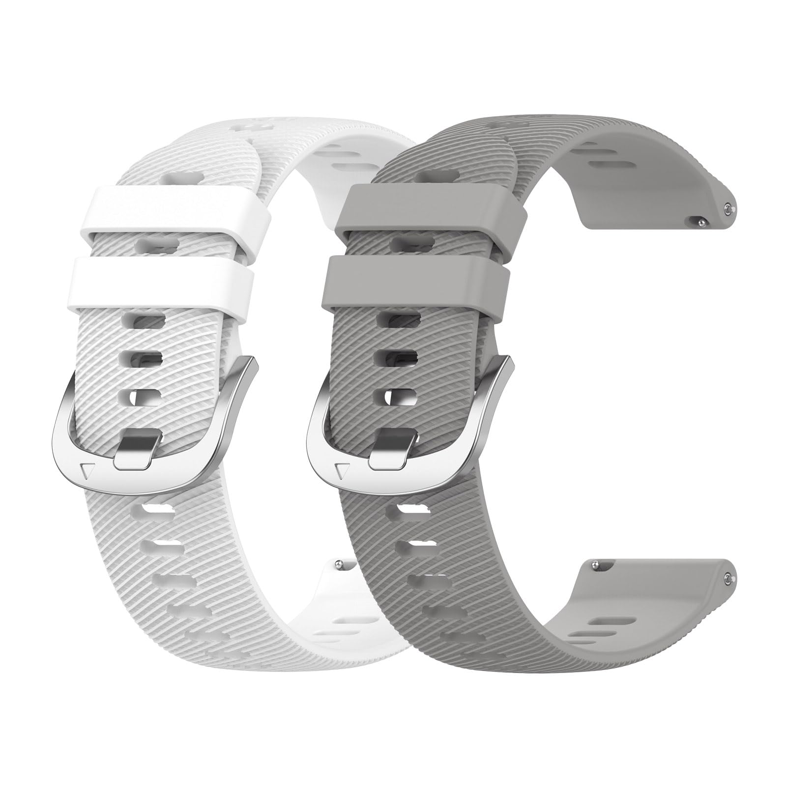 Garmcool 2 Pack 18mm Watch Strap Compatible for Garmin Venu 2S/Venu 3S/Vivoactive 4S/Forerunner 255S/Vivomove 3S, Silicone Sport Straps Grey, White for Women Men (Strap Only) — image 1