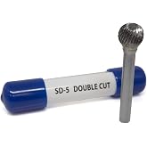 Benchmark Abrasives Ball Shape Premium Double Cut Tungsten Carbide Burr for Metal Wood Welding Deburring Sculpting High-Speed Die Grinders enclosed in Plastic Capsule 1/4" Shank (SD-5)