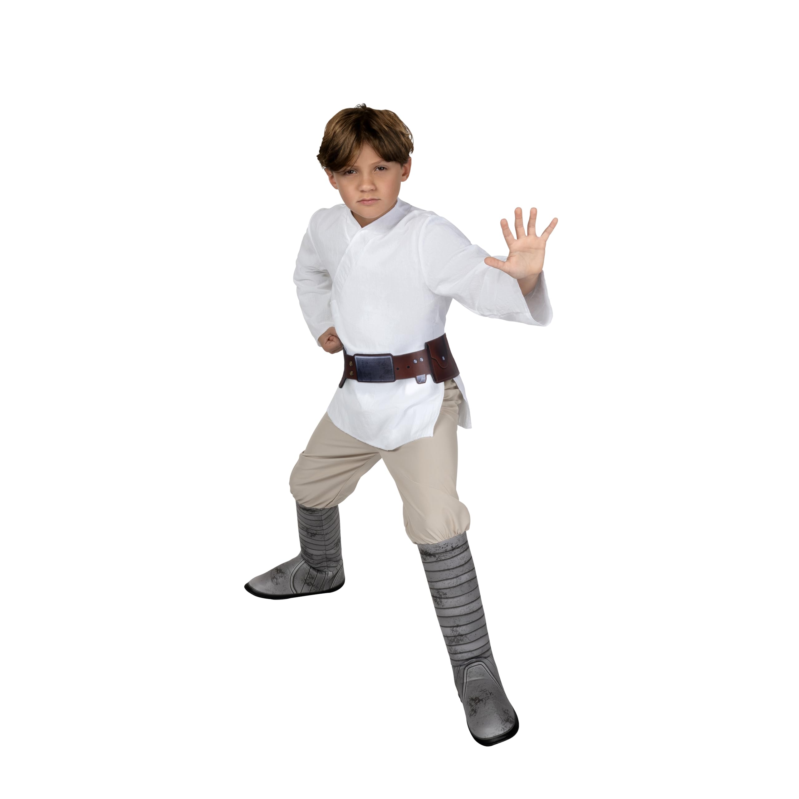 Star Wars Luke Skywalker Official Youth Halloween Costume – Premium Quality Long Sleeve Tunic with Belt plus Pants with Boot Covers (S)