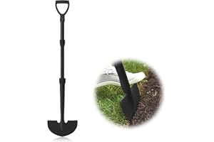 MANXRKUI Edger Lawn Tool, Manual Half Moon Edger for Garden Border, Hand Lawn Edging Tool with D-Grip, 41-inch Long Handle Lawn Edger for Grass, Sidewalk, Yard