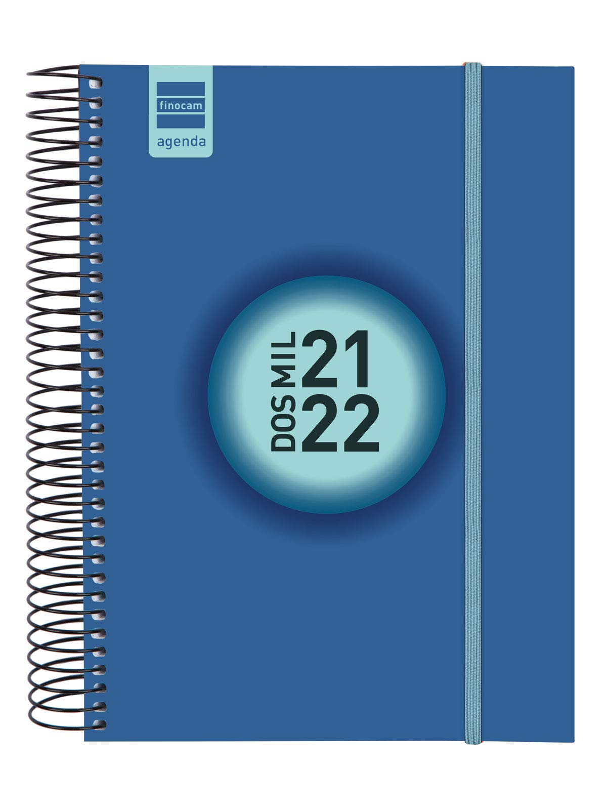 Finocam - Espir Label Diary 2021 2022 E10-155 x 212 1 Day per Page Cobalt Blue Catalan