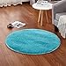 LOCHAS Luxury Round Fluffy Area Rugs for Bedroom Kids Girls Room Nursery, Super Soft Circle Rug, Cute Shaggy Carpet for Children Living Room, 4x4 Feet Blue