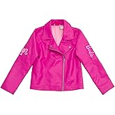 Barbie Girls Pink Faux Leather Jacket Little Kid to Big Kid Sizes (4-14-16)