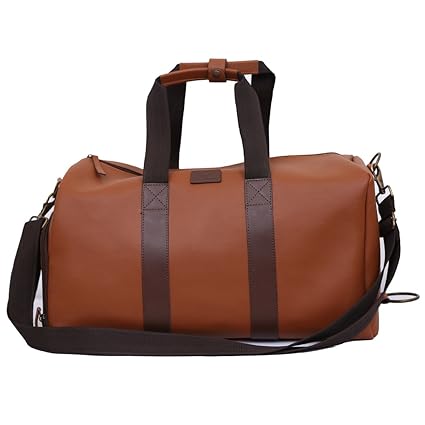 VictoriaCross Leatherite Duffle Bag Cum Backpack (Tan)