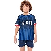 Soccer Jersey Kids #10 National Team Boys&Girls Soccer Shorts Youth Football Practice Jersey/Shirt Set Gift for Soccer Fans