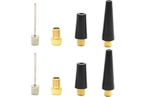 CADUFUELLY 8 Pcs Bike Ball Pump Needle Set, Lightweight Tire Valve Adapters Set, Needle Inflator Kit Needle Nozzle Adapter fo