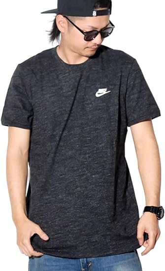 Amazon ナイキ Nike ｔシャツ ワンポイントロゴ ヘザー生地 Usaモデル ブラック M 並行輸入品 アクティブシャツ Tシャツ 通販