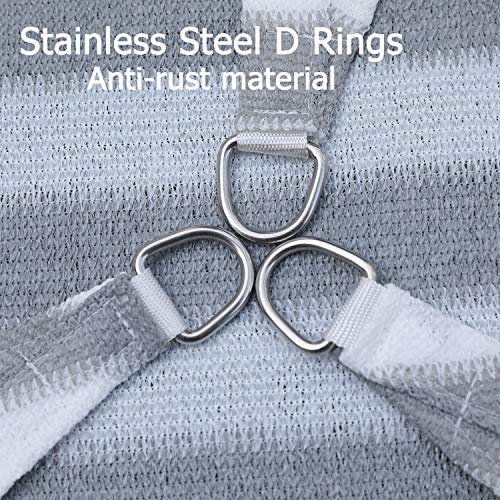 LOVE STORY Sonnensegel, 30 x 30 x 30 cm, dreieckig, Grau und Weiß, UV-Schutz, Markise für Außenbereich, Terrasse, Garten… – Bild 3