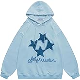 Aelfric Eden Y2k Hoodie Women Graphic Oversized Hoodies Star Embroidered Hoodied Sweatshirt Casual Vintage Pullover