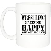 Rogue River Tactical Best Funny Coffee Mug Wrestling Makes Me Happy You Not So Much Novelty Cup Great Gift For Wrestler