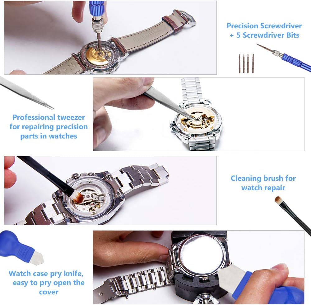 Vastar 177 PCS Watch Repair Tool Kit, Watch Band Link Tool Set, Case Opener Spring Bar Tools with Carrying Case and User Manual: Home Improvement
