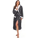 HEARTNICE Plush Long Hooded Robes for Women, Soft Fluffy Womens Fleece Robe Thicker Warm Bathrobes