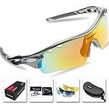 X-TIGER Polarized Sports Sunglasses With 3 Interchangeable Lenses Mens Womens Uv400 Cycling Goggles Bicycle Eyeswear Glasses Baseball Running Fishing Golf Driving Sunglasses 5f8057ce3fef00003b3bc805