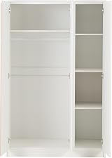 Seconique Malvern 3 Door Wardrobe White Engineered Wood 115cm Wide view 7