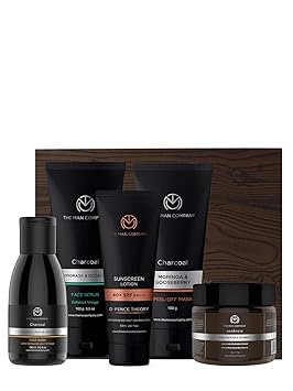 The Man Company Total De-tan Regime (Charcoal face wash, face scrub, peel off mask, daily moisturising cream and Sunscreen Lotion)