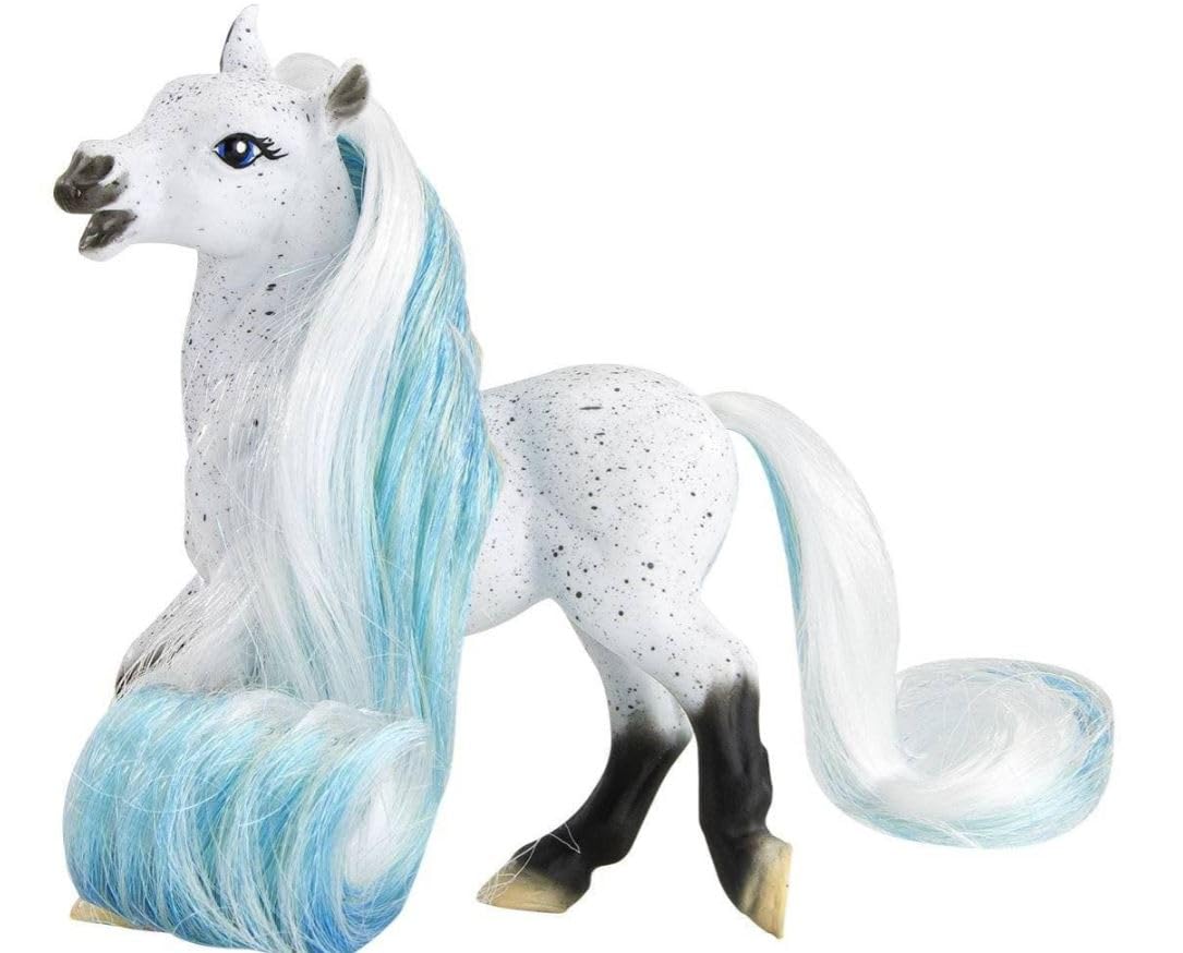 Breyer Horses Mane Beauty Li'l Beauties | Daybreak | Brushable White and Blue Mane and Tail | 4.25" L x 3.25" H |Model #7413