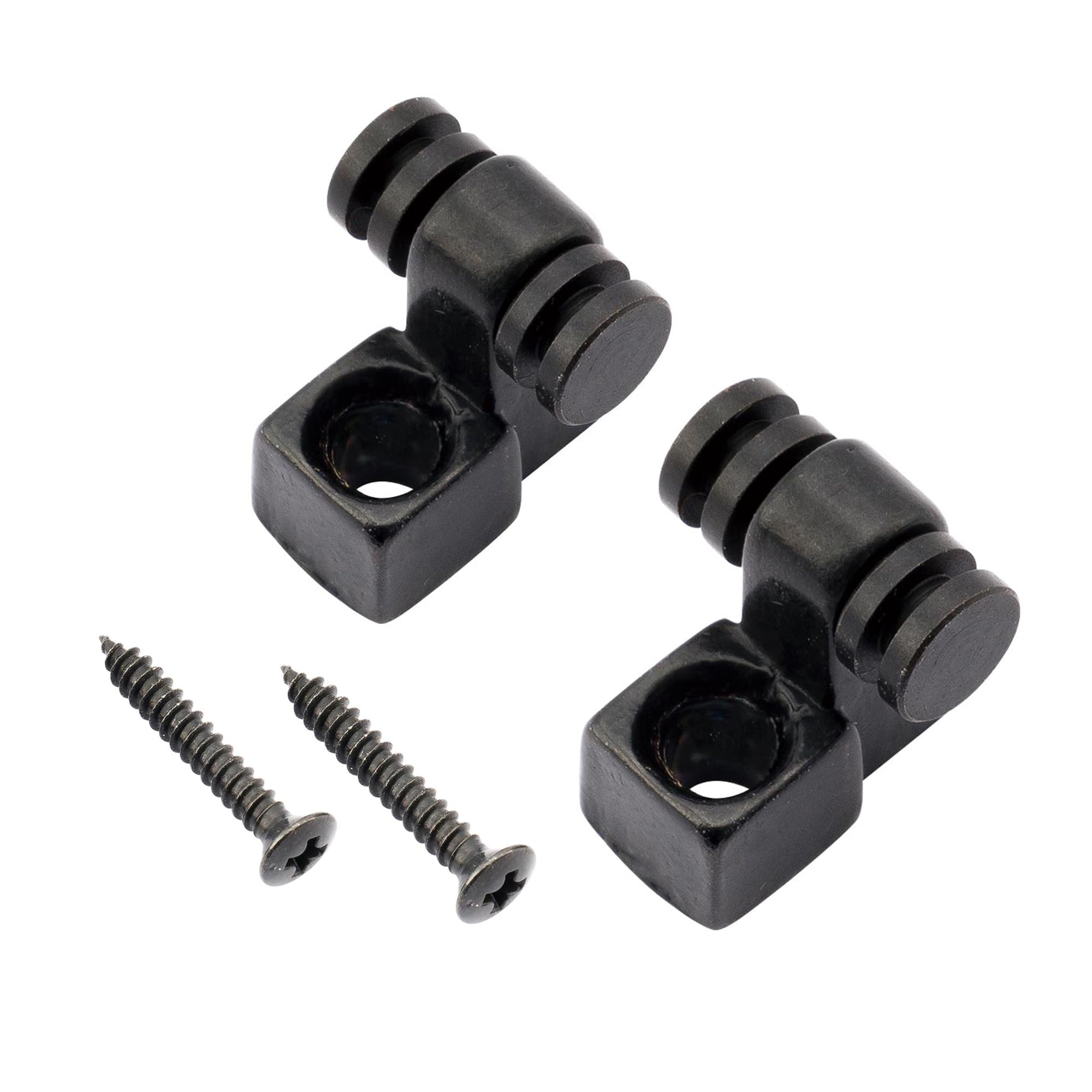 Musiclily Pro Steel Roller String Trees Retainers String Guides With Screws for Strat Tele Style Electric Guitar, Black (Set of 2)