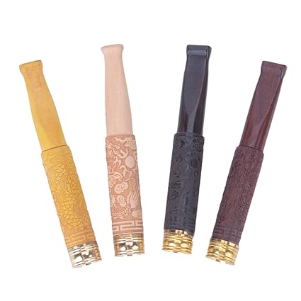 Finoki 4pcs Holz Zigarettenspitze Zigarettenfilter Filter Spitzen Filterzigaretten Zigarettenspitzen Zigarren-Zubehör Effekti