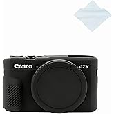 Yisau G7X Mark II Camera Case, G7X Removable Lens Cover Silicone Cover for Canon PowerShot G7X ii, G7X Accessories, Lightweight Rubber Soft Silicone Case - Glamour Black