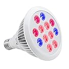 TaoTronics Led Grow lights Bulb , Grow Lights for Indoor Plants, Grow Lamp for Hydroponics Greenhouse Organic, Plant Lights ( E27 12w 3 Bands)