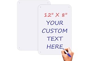 AVCMOTO 2 Pack White Blank Metal Sign for Outdoor,Rust-Free/Fade Resistance Aluminum, Easy Mounting, Indoor/Outdoor Use 12 x 8 inche