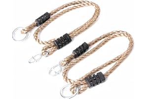 Ymeibe Set of 2 Tree Swing Nylon Ropes Indoor Outdoor Adjustable Hammock Swinging Chair Straps Hanging Kit for Adjustment or Extension - Holds to 700lbs (60 inch, Brown)