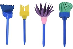 Yaregelun Besom Lot de 4 pinceaux éponge pour enfants pour l'apprentissage précoce du dessin et de la peinture