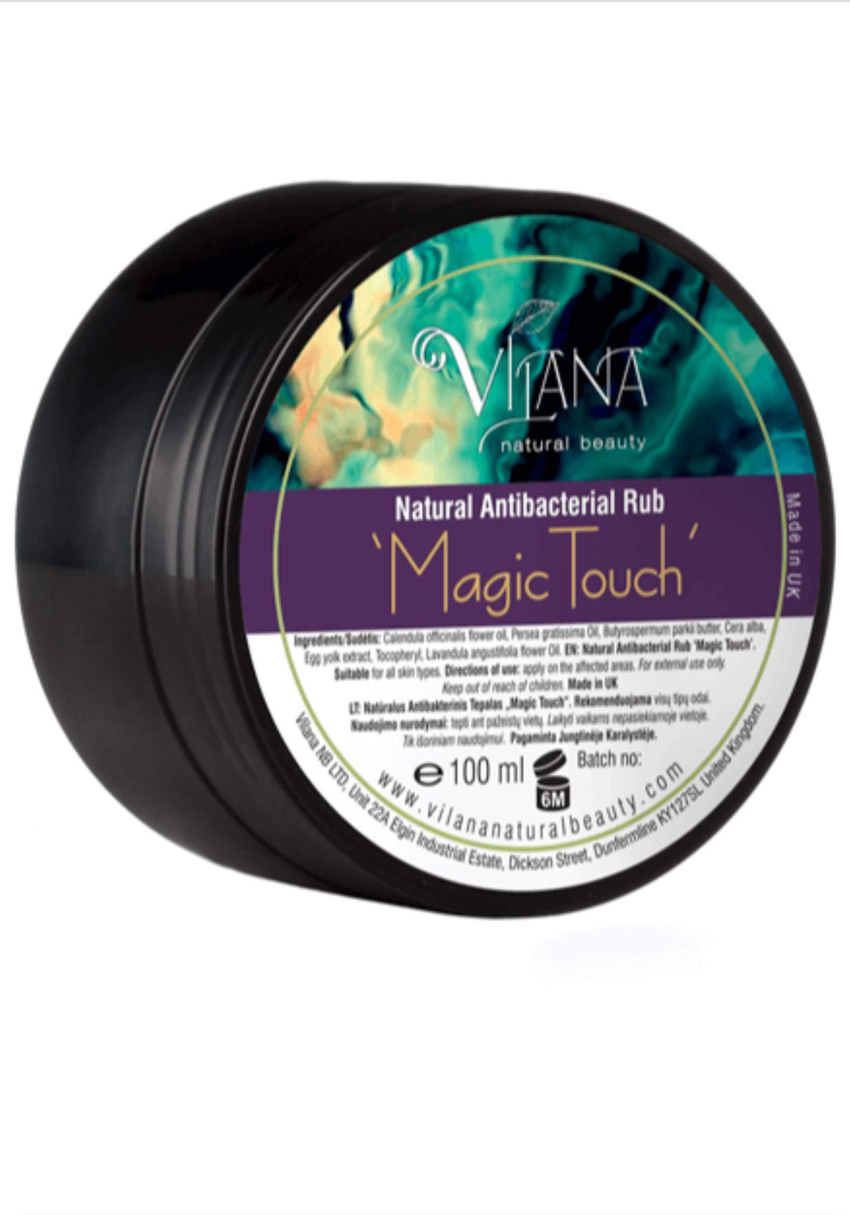 Vilana 100% Natural Magic Touch Antibacterial Salve, Soothes Irritated Damaged Skin, Itching, Dry Skin, Cold Sores, Rashes, Bruises, Sulphate-Free Balm, Magic Healer with Natural Oils 100 ml (Pack 1)