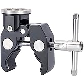 NICEYRIG Super Clamp to Rosette Mount Adapter, Maximum 50mm Adjustable Jaw Applicable for Desk Tripod Monopod Studio Light Stand - 593