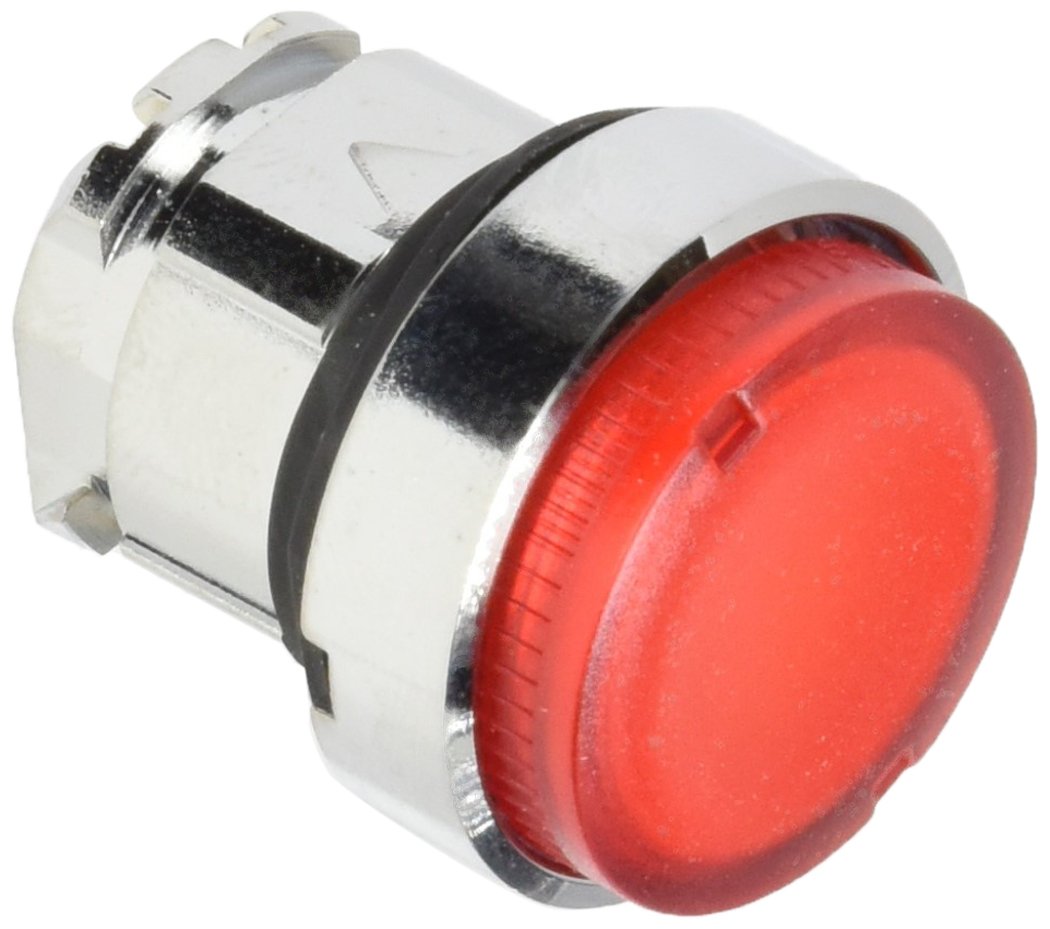 Schneider Electric ZB4BW14 Illuminated Pushbutton Head, Red Projecting Illuminated Pushbutton Head Ø22 Spring Return For Ba9S Bulb