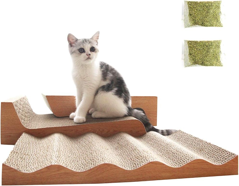 PIZZ ANNU 3 Packs Cat Scratching Pad Corrugated Scratchers Bed Lounge