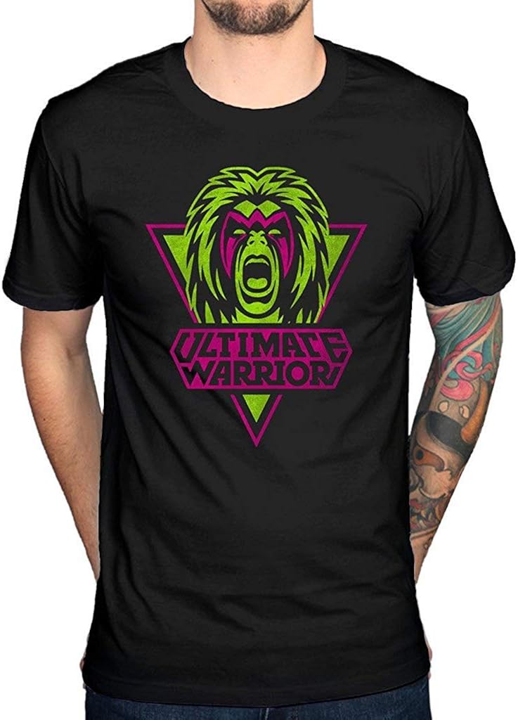 Ultimate Warrior Logo Mens Short Sleeve T-Shirt Casual Tops Tees Black: Amazon.co.uk: Clothing