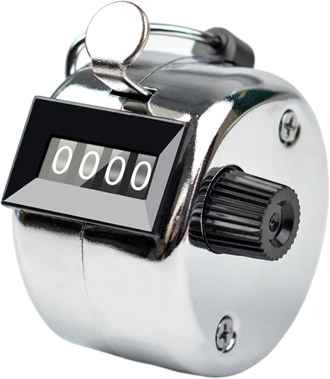 Mugetech 2Pack Hand held Tally Counter 4 Digit Mechanical Clicker with Finger Ring Silver