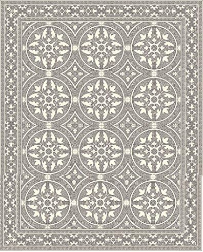 Vinyl Mat Rug – Beautiful Vivid Colors – Durable Highest Quality Material (23.6 x 31.5 in (1.9 x 2.6 ft), Dragon D) - Beige and Black