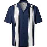 Hardaddy Men's Camp Collar Retro Vintage Bowling Button Down Shirt with Pocket Casual Short Sleeve Beach Shirts Summer